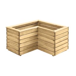 Forest Linear L-Shaped Garden Planter Natural Timber 800mm x 800mm x 443mm
