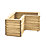 Forest Linear L-Shaped Garden Planter Natural Timber 800mm x 800mm x 443mm