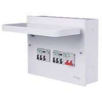 Schneider Electric Easy9 Compact  12-Module 6-Way Populated  Dual RCD Consumer Unit