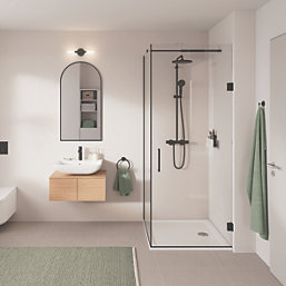 Grohe QuickFix Vitalio Start 250 HP Rear-Fed Concealed Matt Black Thermostatic Shower System