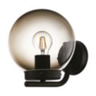 Eglo Taverna Outdoor Wall Light with Smoked Plastic Globe Black