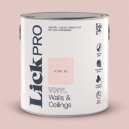 LickPro  2.5Ltr Pink 03 Vinyl Matt Emulsion  Paint