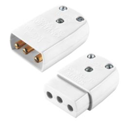 British General  10A 3 Terminal In-Line Connector  85 x 35 x 18mm White