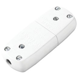 British General  10A 3 Terminal In-Line Connector  85 x 35 x 18mm White