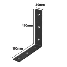 Magnodur Chair Brackets Black 100mm x 100mm x 20mm 12 Pack
