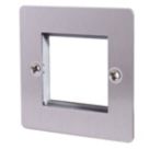 LAP  2-Module Modular Faceplate Brushed Stainless Steel
