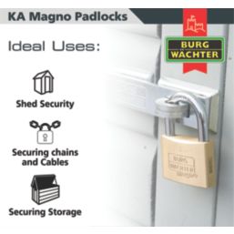 Burg-Wachter  Keyed Alike    Padlocks Brass 60mm 5 Pack
