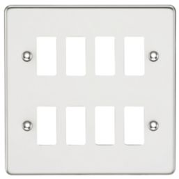 Knightsbridge  8-Module Grid Faceplate Polished Chrome