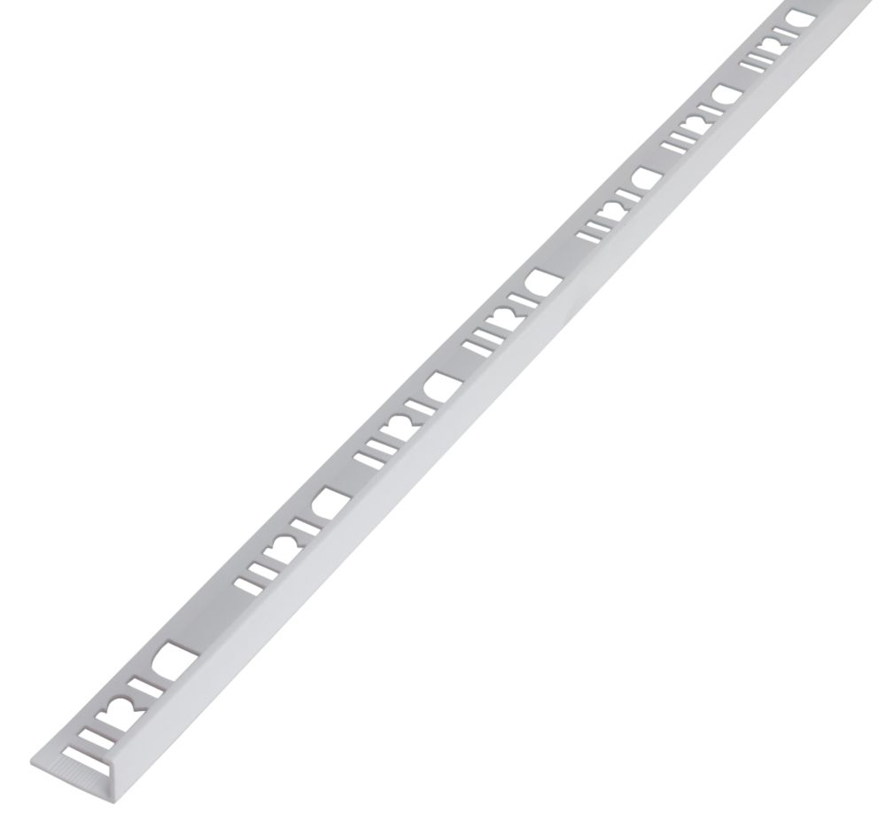 Diall 10mm Straight PVC Tile Trim White 2.5m