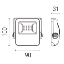 4lite  Outdoor LED Floodlight Black 10W 1050lm