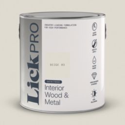 LickPro 2.5Ltr Beige 03 Satin Water-Based Trim Paint