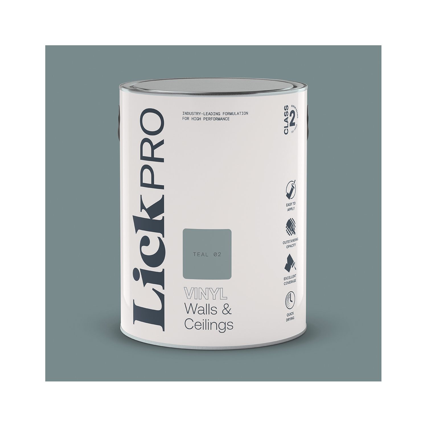 LickPro 5Ltr Teal 02 Vinyl Matt Emulsion Paint (681TM)