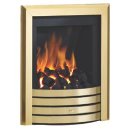 Be Modern Design Brass Slide Control Inset Gas Manual Fire 510mm x 123mm x 605mm