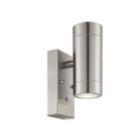 Saxby Palin Outdoor Wall Light With Photocell Brushed Stainless Steel