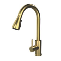 ETAL Bucks  Pull-Out Spray Mixer Tap Brushed Brass