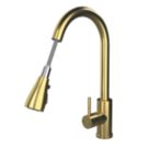 ETAL Bucks  Pull-Out Spray Mixer Tap Brushed Brass
