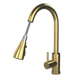 ETAL Bucks  Pull-Out Spray Mixer Tap Brushed Brass