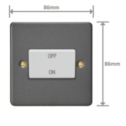 Varilight  10A 1-Gang 3-Pole Fan Isolator Switch Graphite Grey