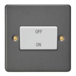 Varilight  10A 1-Gang 3-Pole Fan Isolator Switch Graphite Grey