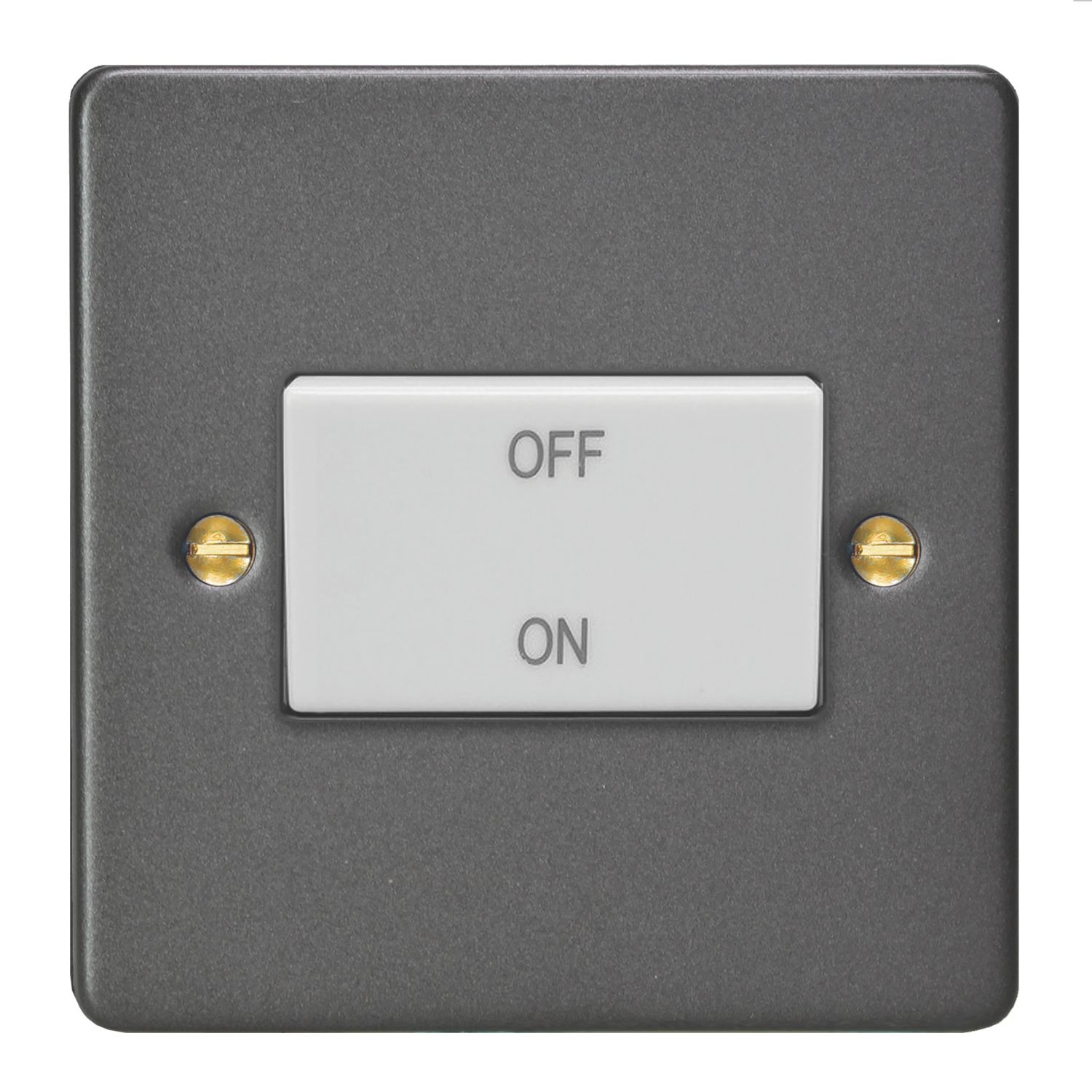 Varilight 10A 1-Gang 3-Pole Fan Isolator Switch Graphite Grey (681YT)