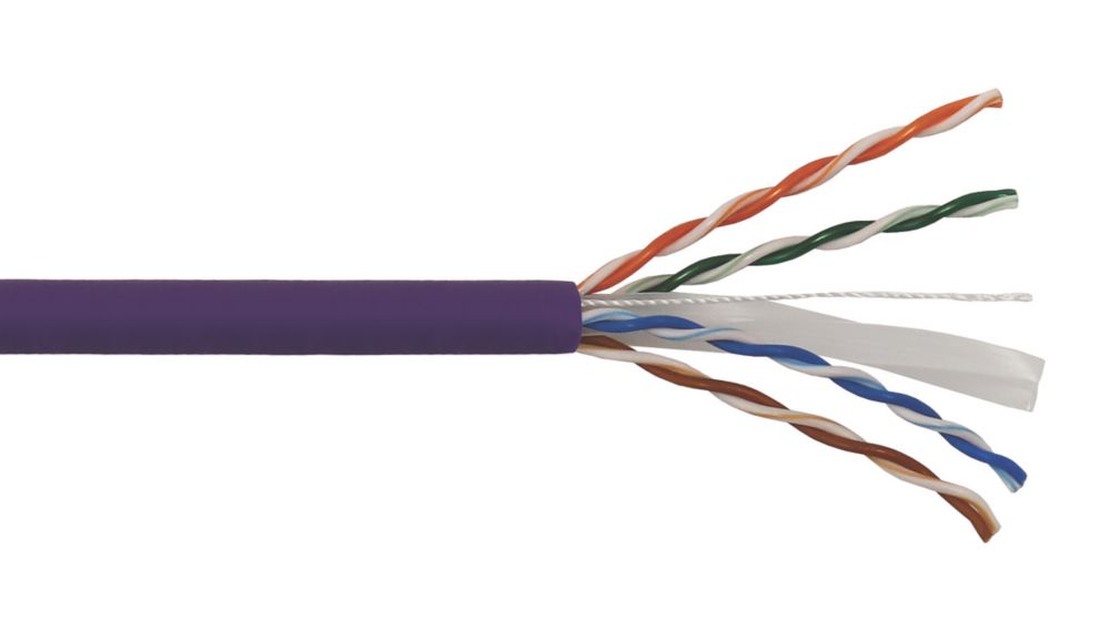 Time Cat Purple LSZH 4-Pair 8-Core Unshielded Ethernet Cable 305m Box  Screwfix