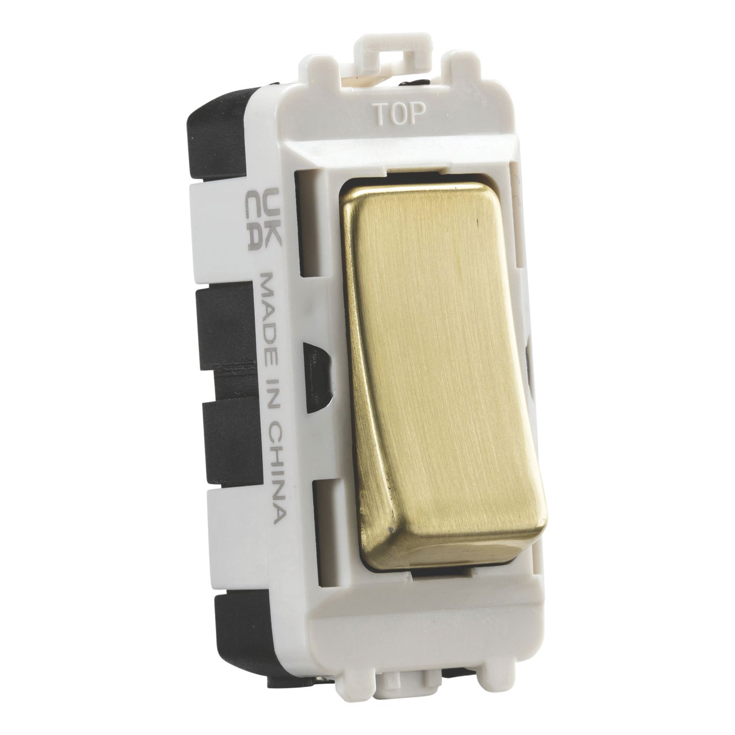Knightsbridge 20AX Grid Intermediate Switch Brushed Brass (682CR)