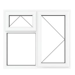 Crystal  Right-Hand & Top Opening Clear Triple-Glazed Casement White uPVC Window 1190mm x 1115mm