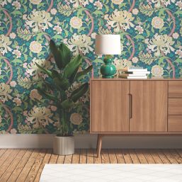 LickPro Green Wildflowers 01 Wallpaper Roll 70cm x 10m