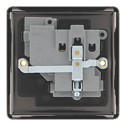 LAP  13A 1-Gang SP Switched Switched Socket Antique Brass  with Black Inserts