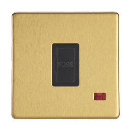 Contactum Lyric 13A Unswitched Fused Spur with Neon Brushed Brass with Black Inserts