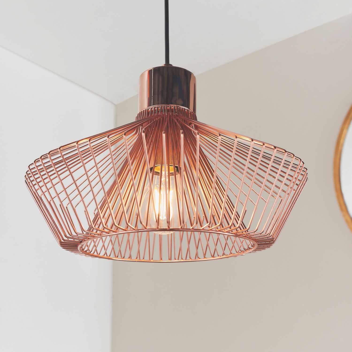 Quay Design Kuma Metal Caged Pendant Copper (682VG)
