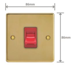 Varilight  45A 1-Gang 2-Pole Cooker Switch Polished Brass