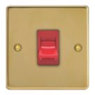 Varilight  45A 1-Gang 2-Pole Cooker Switch Polished Brass