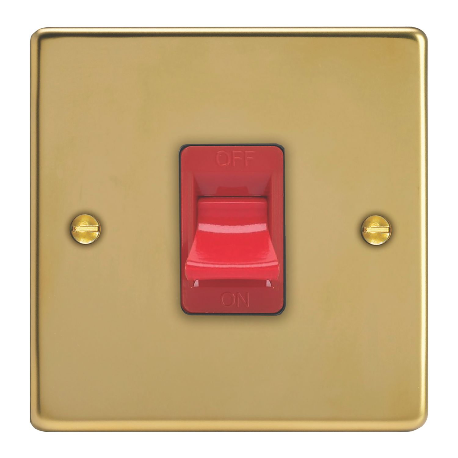 Varilight 45A 1-Gang 2-Pole Cooker Switch Polished Brass (682YT)