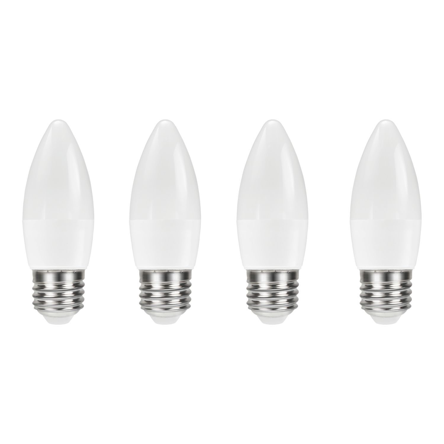 Essentials E27 Candle LED Light Bulb 470lm 4.2W 4 Pack (682YY)