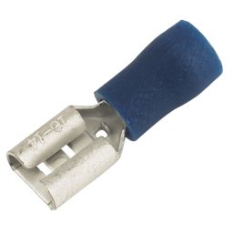 Essentials Insulated Blue 6.3mm Push-On (F) Crimp 100 Pack