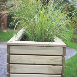 Forest  Rectangular Double Linear Planter Natural Wood 800mm x 400mm x 440mm