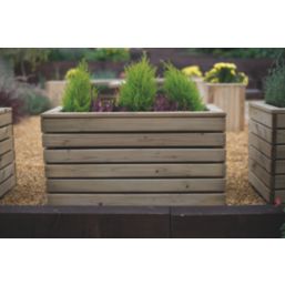 Forest  Rectangular Double Linear Planter Natural Wood 800mm x 400mm x 440mm