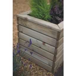 Forest  Rectangular Double Linear Planter Natural Wood 800mm x 400mm x 440mm