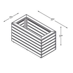 Forest  Rectangular Double Linear Planter Natural Wood 800mm x 400mm x 440mm
