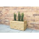 Forest  Rectangular Double Linear Planter Natural Wood 800mm x 400mm x 440mm