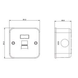 Knightsbridge  Metal Clad CAT6a RJ45 Socket White with White Inserts