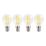 LAP  E14 Mini Globe LED Light Bulb Clear 470lm 2.9W 4 Pack