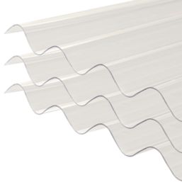 Radmat Building Materials  Corrugated Polycarbonate Roof Sheet Clear 2500mm x 0.8mm x 950mm 3 Pack
