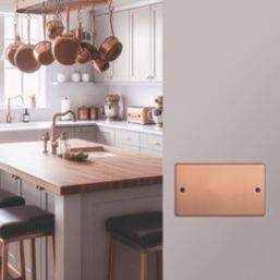 Varilight  2-Gang Blanking Plate Brushed Copper