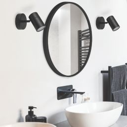 LAP Telloy Round 1-Light Bathroom Spotlight Black