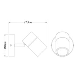 LAP Telloy Round 1-Light Bathroom Spotlight Black