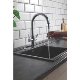 Clearwater Kira KIR30CP Double Lever Tap with Twin Spray Pull-Out  Chrome