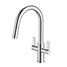 Clearwater Kira KIR30CP Double Lever Tap with Twin Spray Pull-Out  Chrome