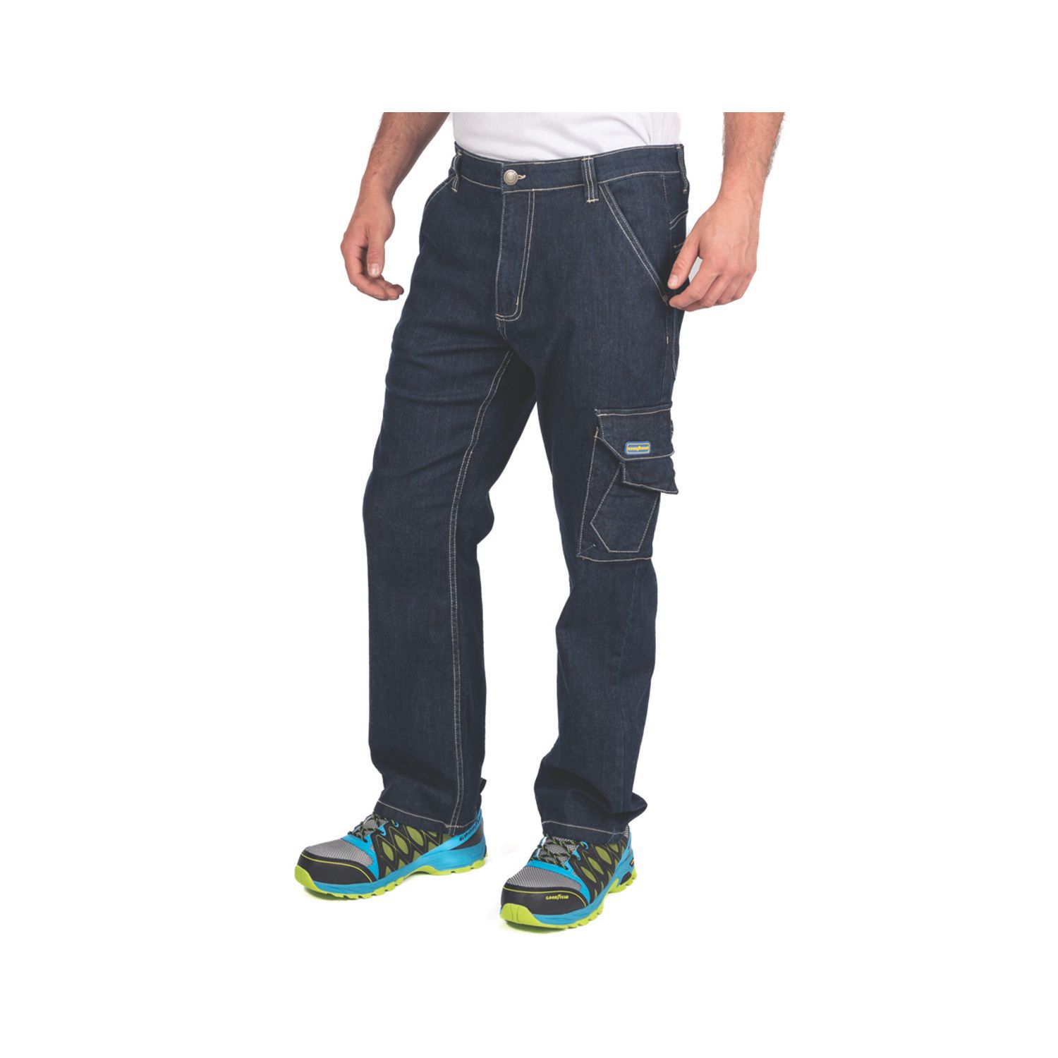 Goodyear GYPNT030 Stretch Denim Carpenter Jeans Navy 30" W 31" L (683HU)
